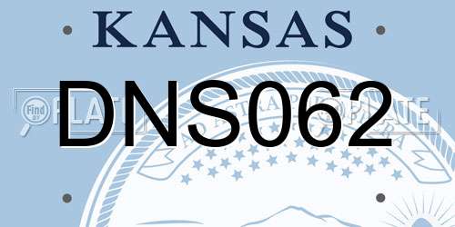DNS062 Kansas License Plate