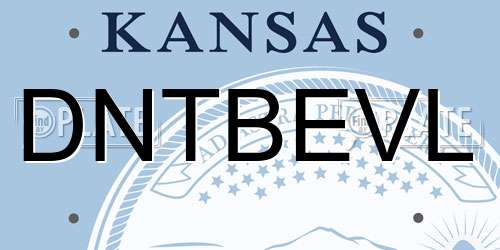 DNTBEVL Kansas License Plate