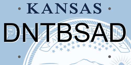 DNTBSAD Kansas License Plate