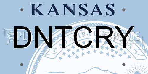 DNTCRY Kansas License Plate