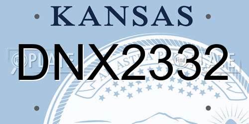 DNX2332 Kansas License Plate