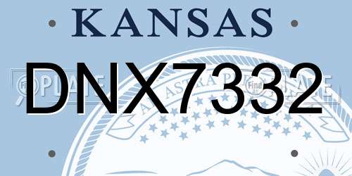 DNX7332 Kansas License Plate
