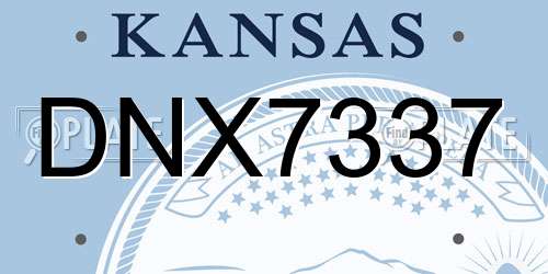 DNX7337 Kansas License Plate