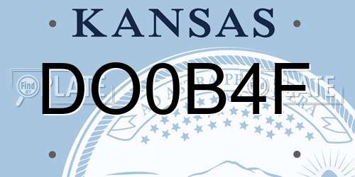 DO0B4F Kansas License Plate
