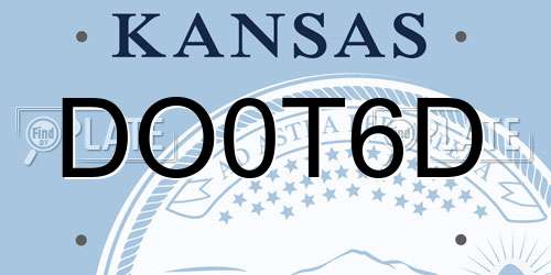 DO0T6D Kansas License Plate
