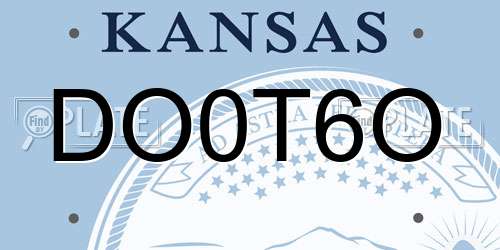 DO0T6O Kansas License Plate