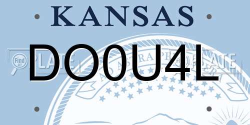 DO0U4L Kansas License Plate