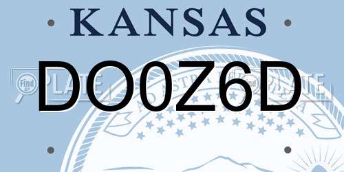 DO0Z6D Kansas License Plate