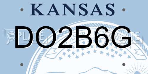 DO2B6G Kansas License Plate