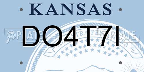 DO4T7I Kansas License Plate