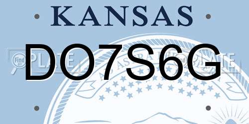 DO7S6G Kansas License Plate