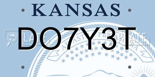 DO7Y3T Kansas License Plate