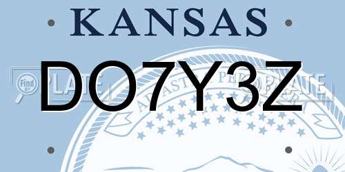 DO7Y3Z Kansas License Plate