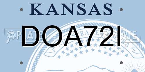 DOA72I Kansas License Plate