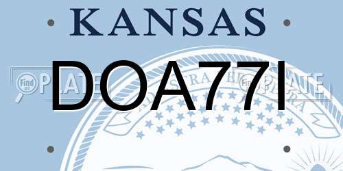 DOA77I Kansas License Plate