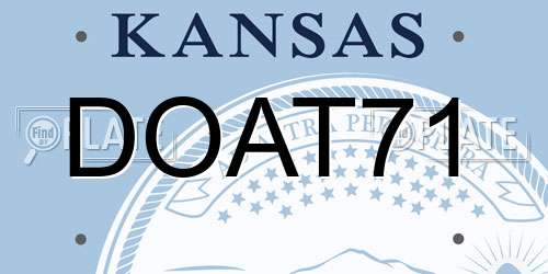DOAT71 Kansas License Plate