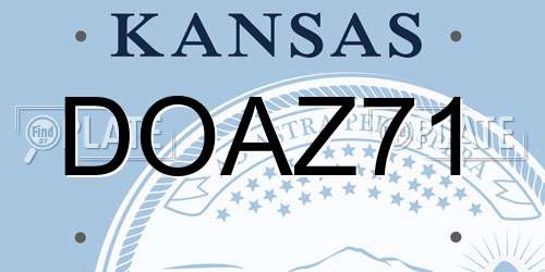 DOAZ71 Kansas License Plate