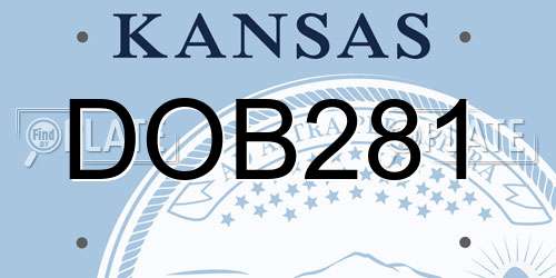 DOB281 Kansas License Plate