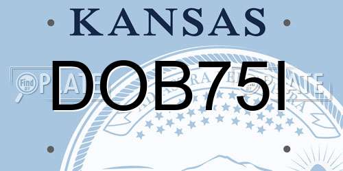 DOB75I Kansas License Plate