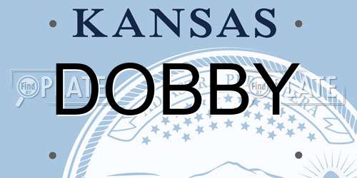 DOBBY Kansas License Plate