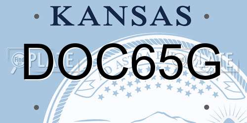 DOC65G Kansas License Plate