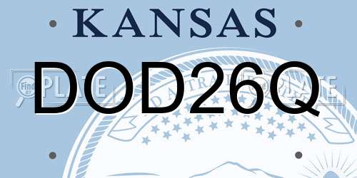 DOD26Q Kansas License Plate