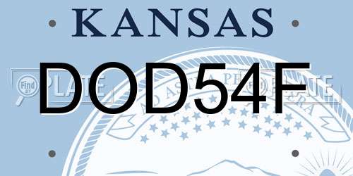 DOD54F Kansas License Plate
