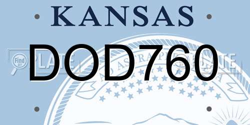 DOD760 Kansas License Plate