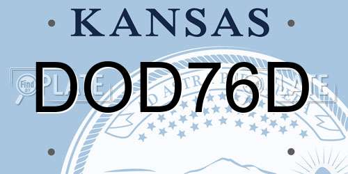 DOD76D Kansas License Plate
