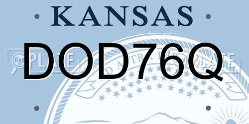 DOD76Q Kansas License Plate