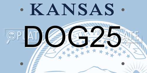 DOG25 Kansas License Plate