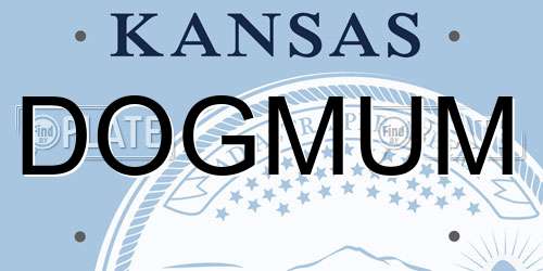 DOGMUM Kansas License Plate