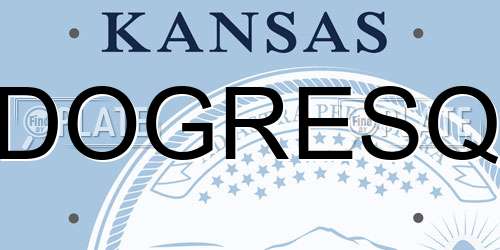 DOGRESQ Kansas License Plate