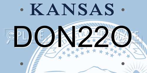 DON22O Kansas License Plate