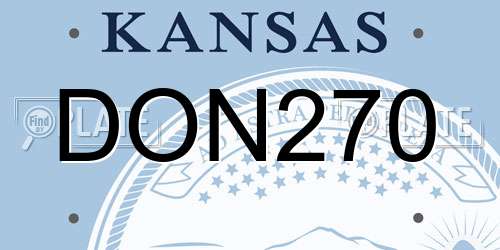 DON270 Kansas License Plate