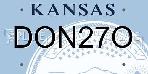 DON27O Kansas License Plate