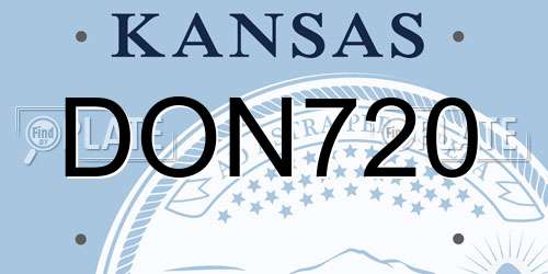 DON720 Kansas License Plate