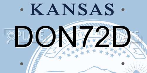 DON72D Kansas License Plate