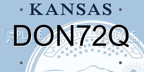 DON72Q Kansas License Plate