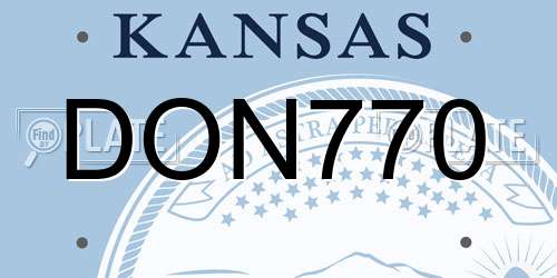DON770 Kansas License Plate