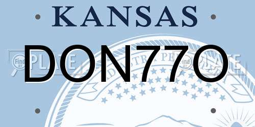 DON77O Kansas License Plate