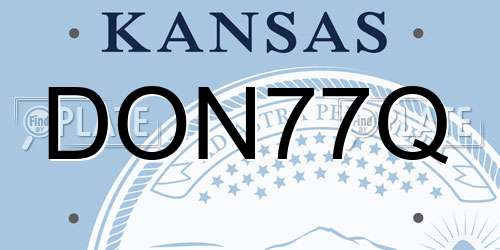DON77Q Kansas License Plate
