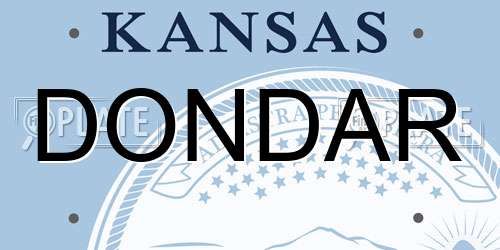 DONDAR Kansas License Plate