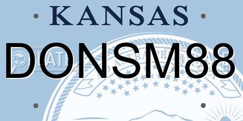 DONSM88 Kansas License Plate