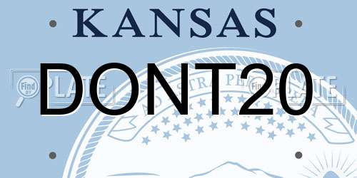 DONT20 Kansas License Plate