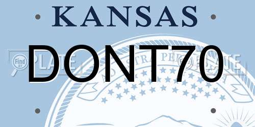 DONT70 Kansas License Plate