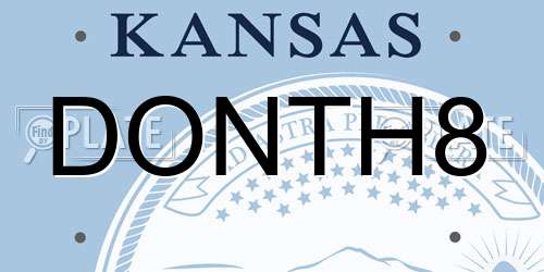 DONTH8 Kansas License Plate
