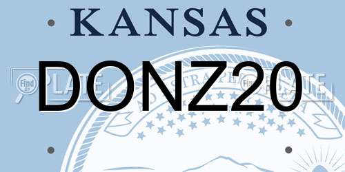 DONZ20 Kansas License Plate