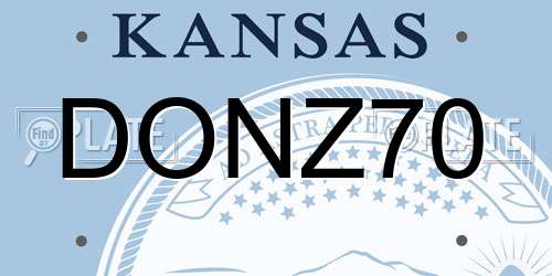 DONZ70 Kansas License Plate