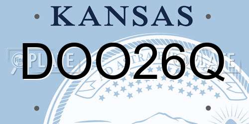 DOO26Q Kansas License Plate